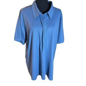 Ogio Polo Shirt‎ Mens 3XL Blue Performance Golf Split Hem Lightweight collared